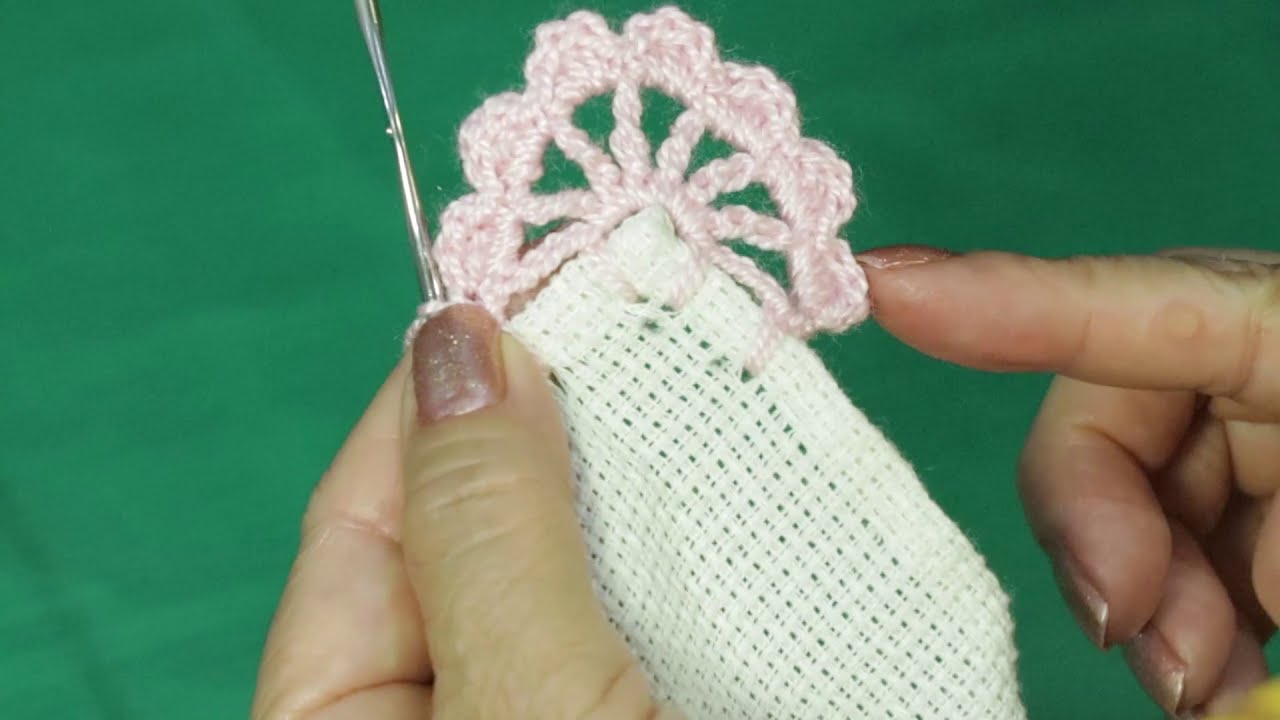 ORILLA O PUNTILLA A CROCHET UNA SOLA VUELTA || ORILLA TEJIDA PARA SERVILLETA FACIL