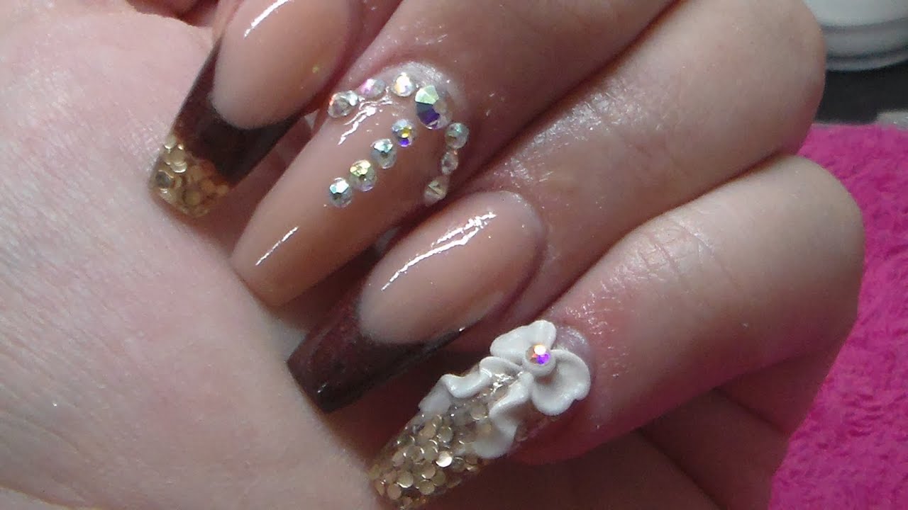 Acrylic Nails | Nude and Burgundy | CJP Acrylic