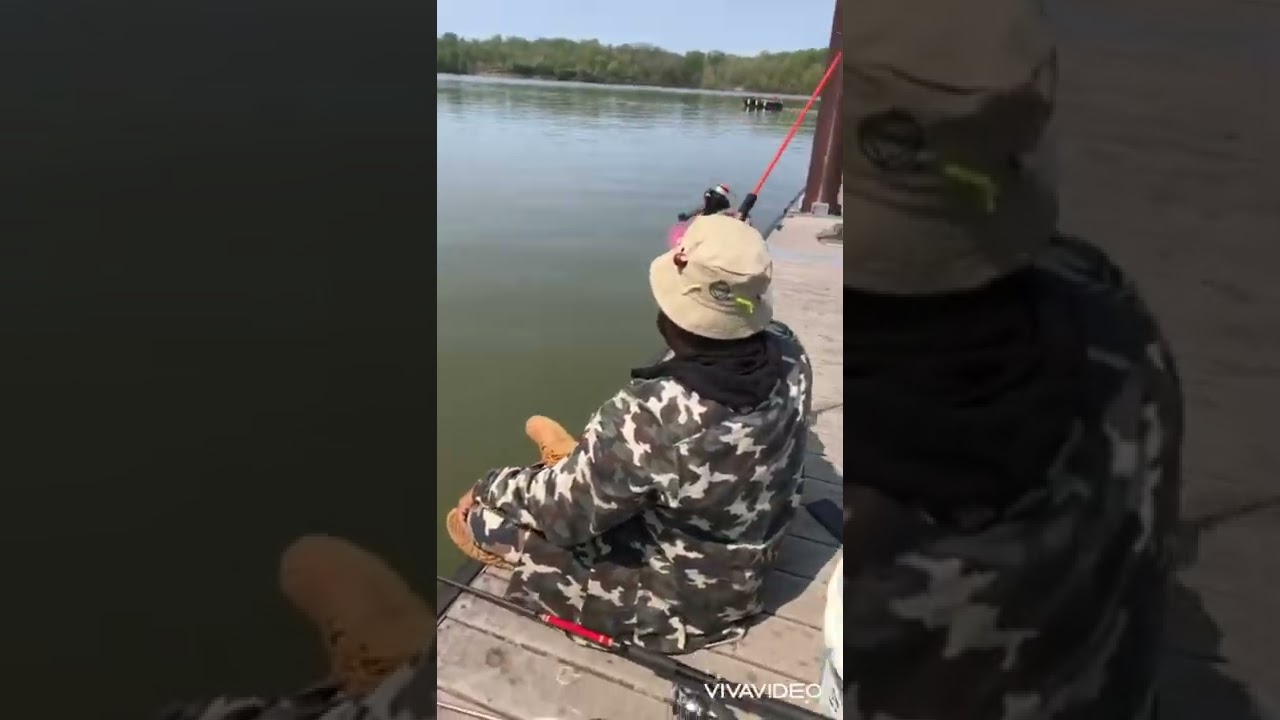 Off the bank fishing with bro, mama and Mr cut the heads off..