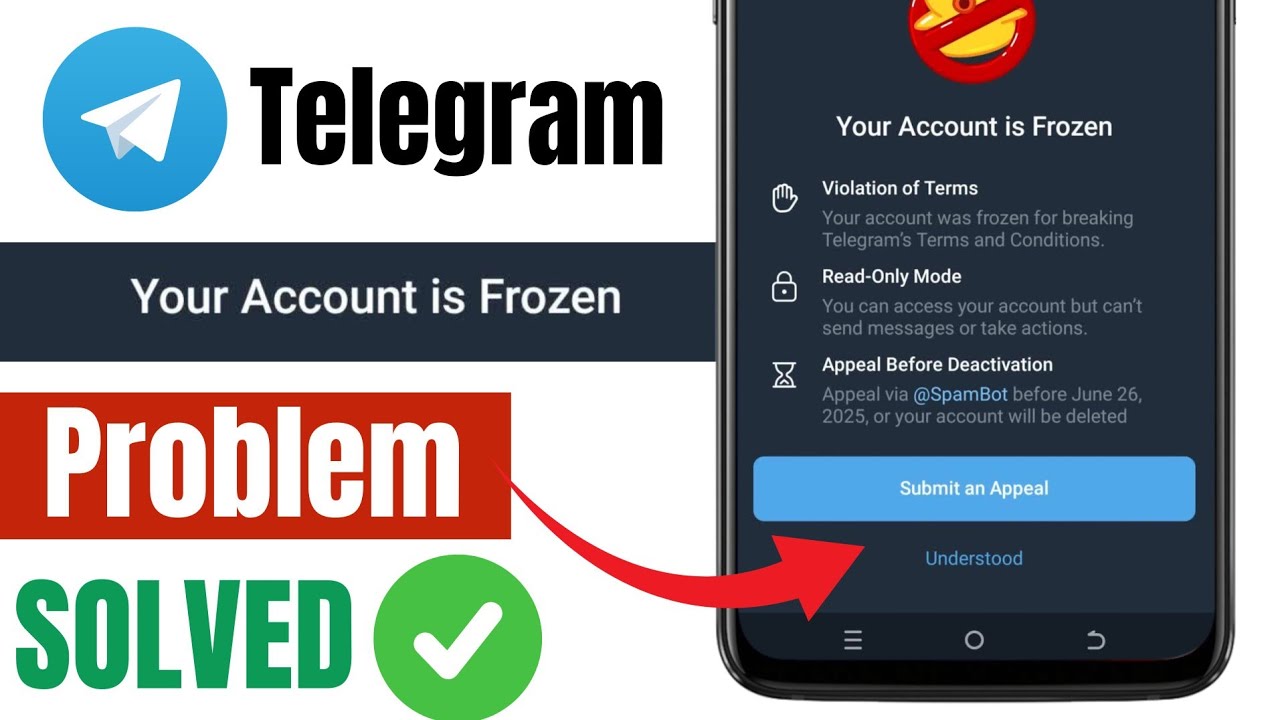 how to solve your account is frozen telegram | telegram your account is frozen problem