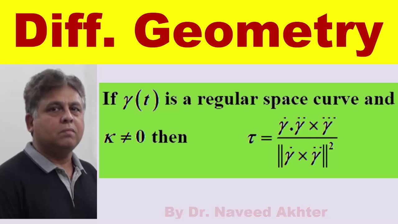 Formula for torsion for regular curves with nowhere vanishing curvature. Lec-13. Diff. Geometry