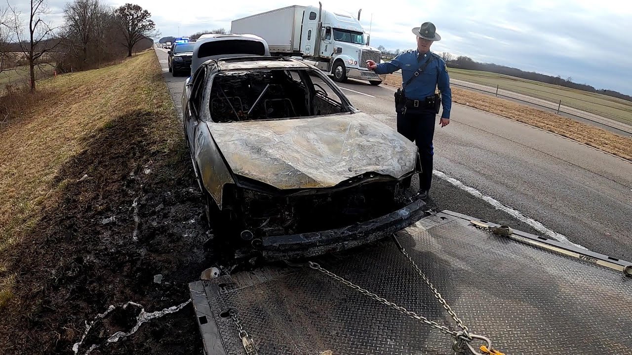 Car Fire on the Interstate with Secondary Crash   The Importance of Quick Clearance