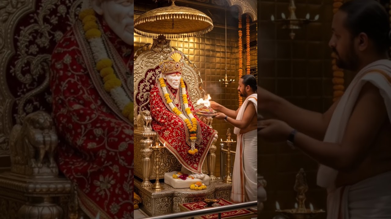 Sai Baba Aarti &ndash; Pure devotion in every flame 🔥✨ #SaiBabaAarti #aarti #saibaba #sai #eveningaarti