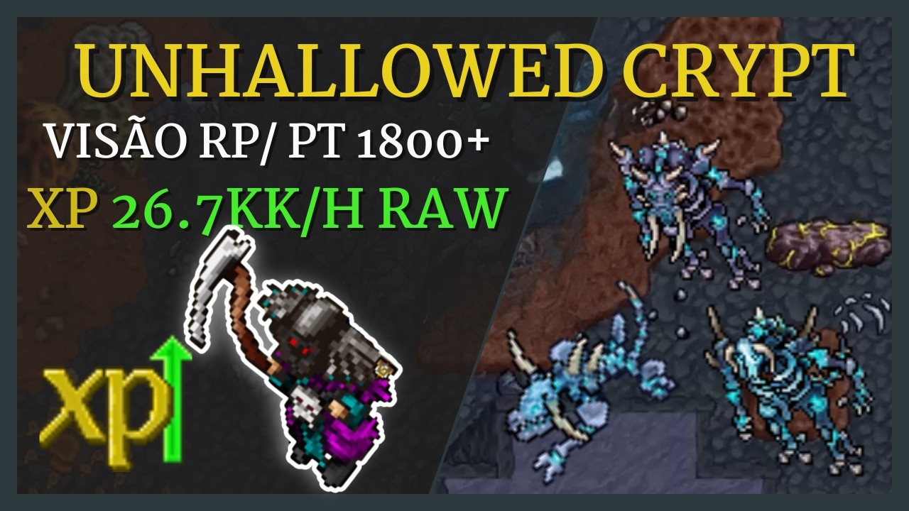 Tibia Hunt UNHALLOWED CRYPT  x4 PT 1800+ (visão do RP)