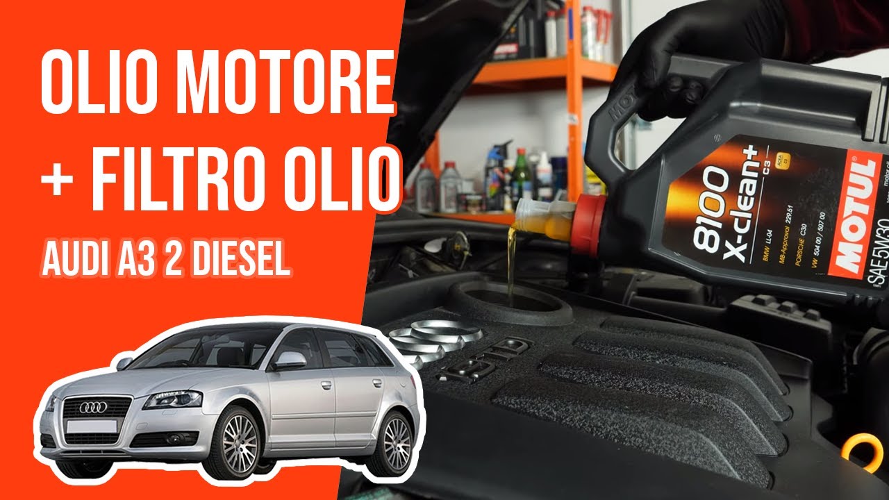 Cambio olio motore e filtro dell'olio AUDI A3 2 1.9 TDI 🛢