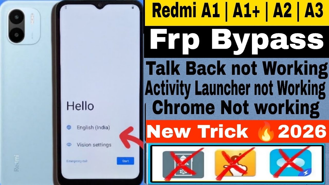 Redmi A1/A1+/A2/A3+ Frp Unlock Google Account Lock | Android 13/14 New Easy working Method 2026