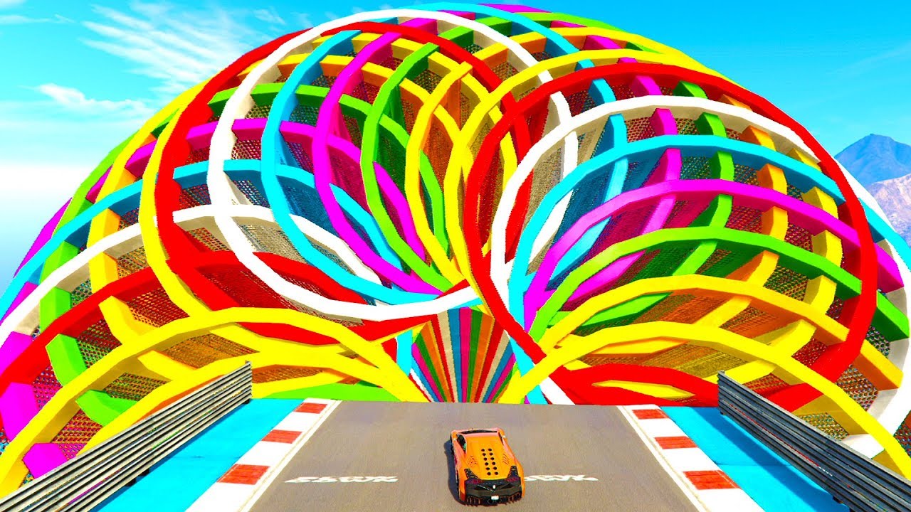 EPIC RAINBOW ROAD RACING! (GTA 5 Versus)