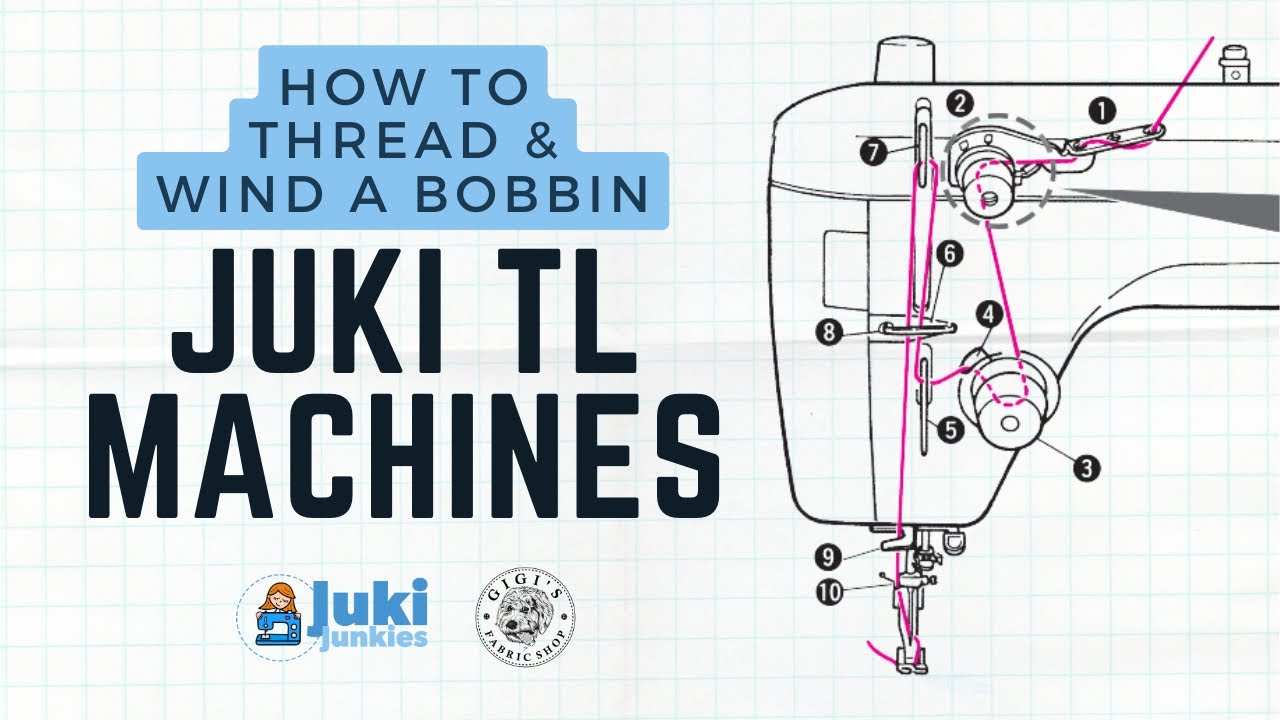 How To Thread & Wind a Bobbin [Juki TL Machines]