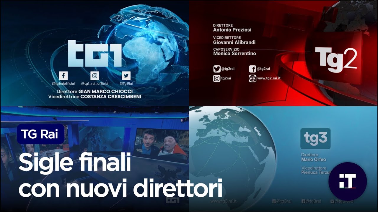 Tg Rai - Sigle finali con nuovi direttori | 3 Giugno 2023