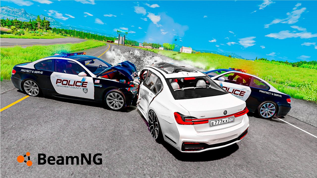 БЕЗУМНАЯ ПОГОНЯ ЗА BMW 760i В BEAMNG DRIVE!