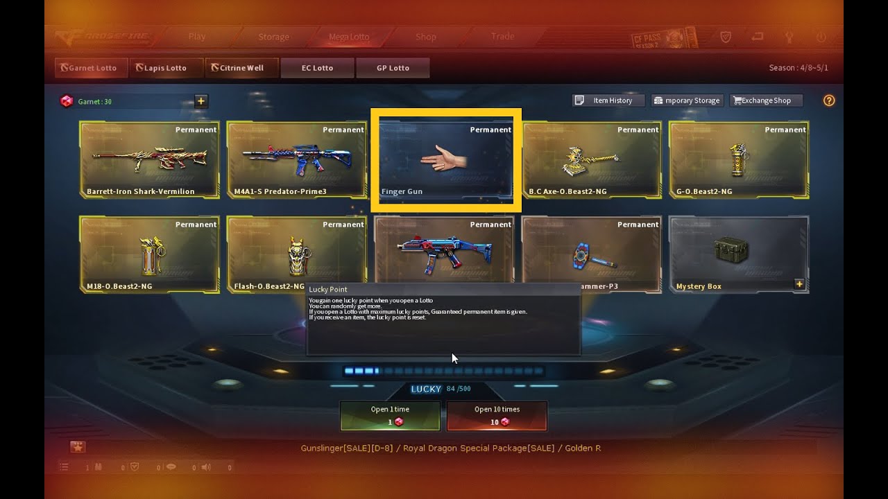 CF PH:  GARNET LOTTO: Finger Gun 09/04/2024