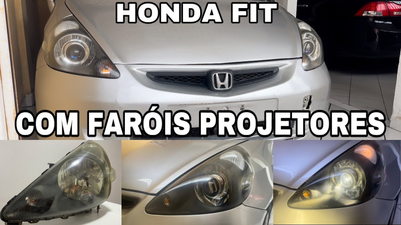Instalei projetores nos faróis do Honda Fit