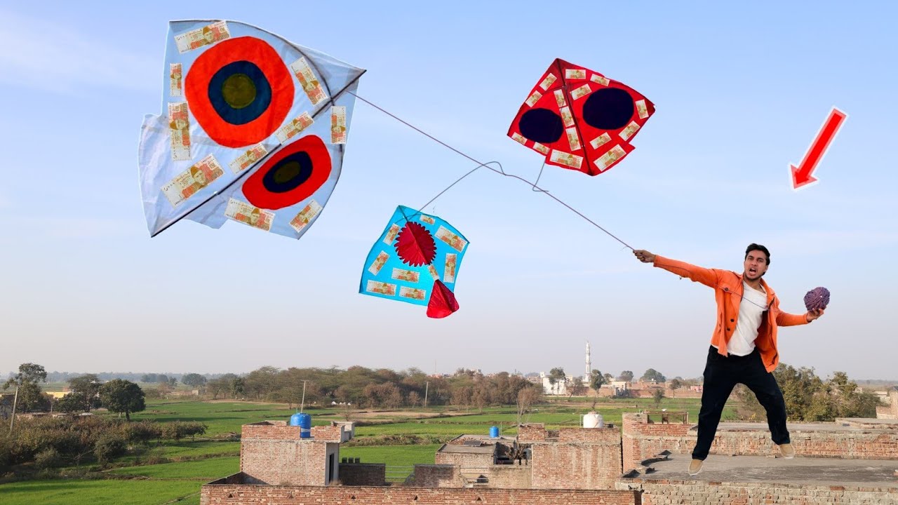 3 Money Kite Catch With Plasticbag Big Pari Sa | Money Kite 