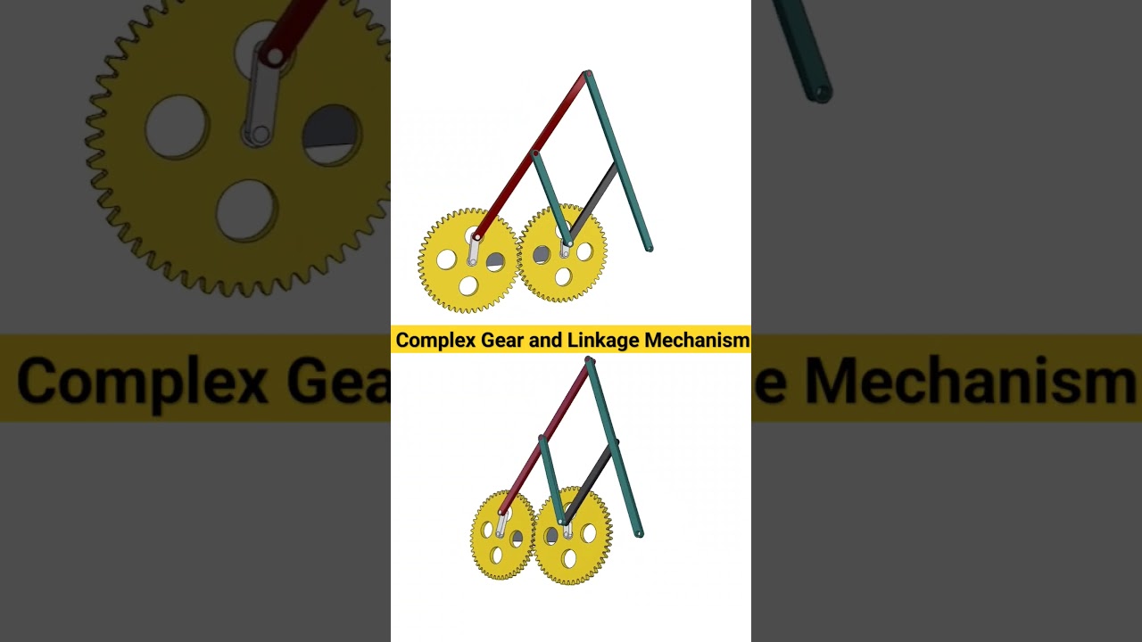 Complex Gear and Linkage Mechanism #mechanism #gear #3ddesign #3d #animation #solid