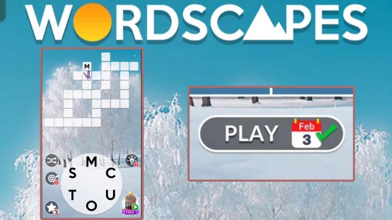 Wordscapes Daily Puzzle Answer February 3, 2026