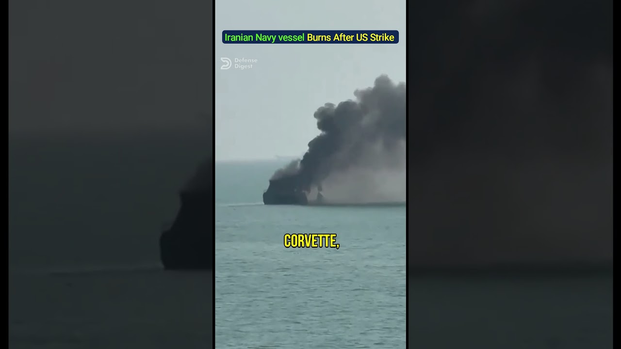 Iranian Missile Corvette Burns After US Strike! #iran