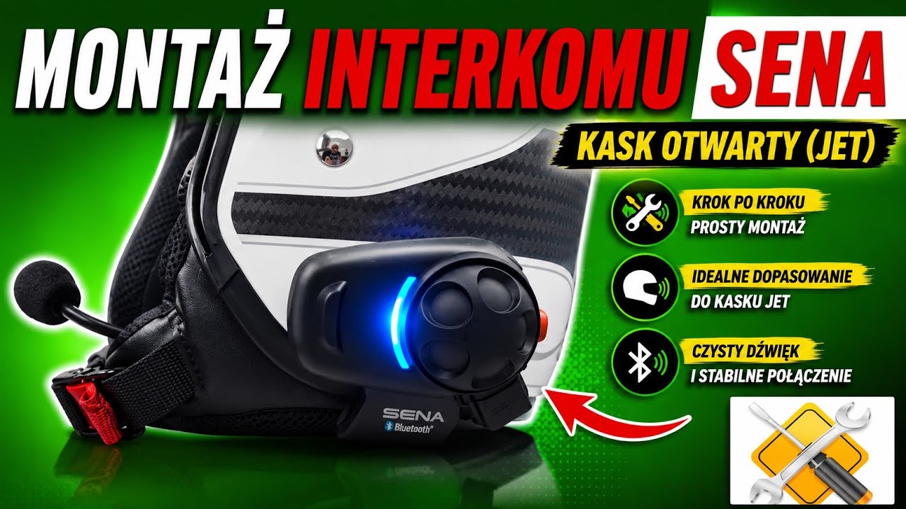 Montaż interkomu SENA w kasku otwartym
