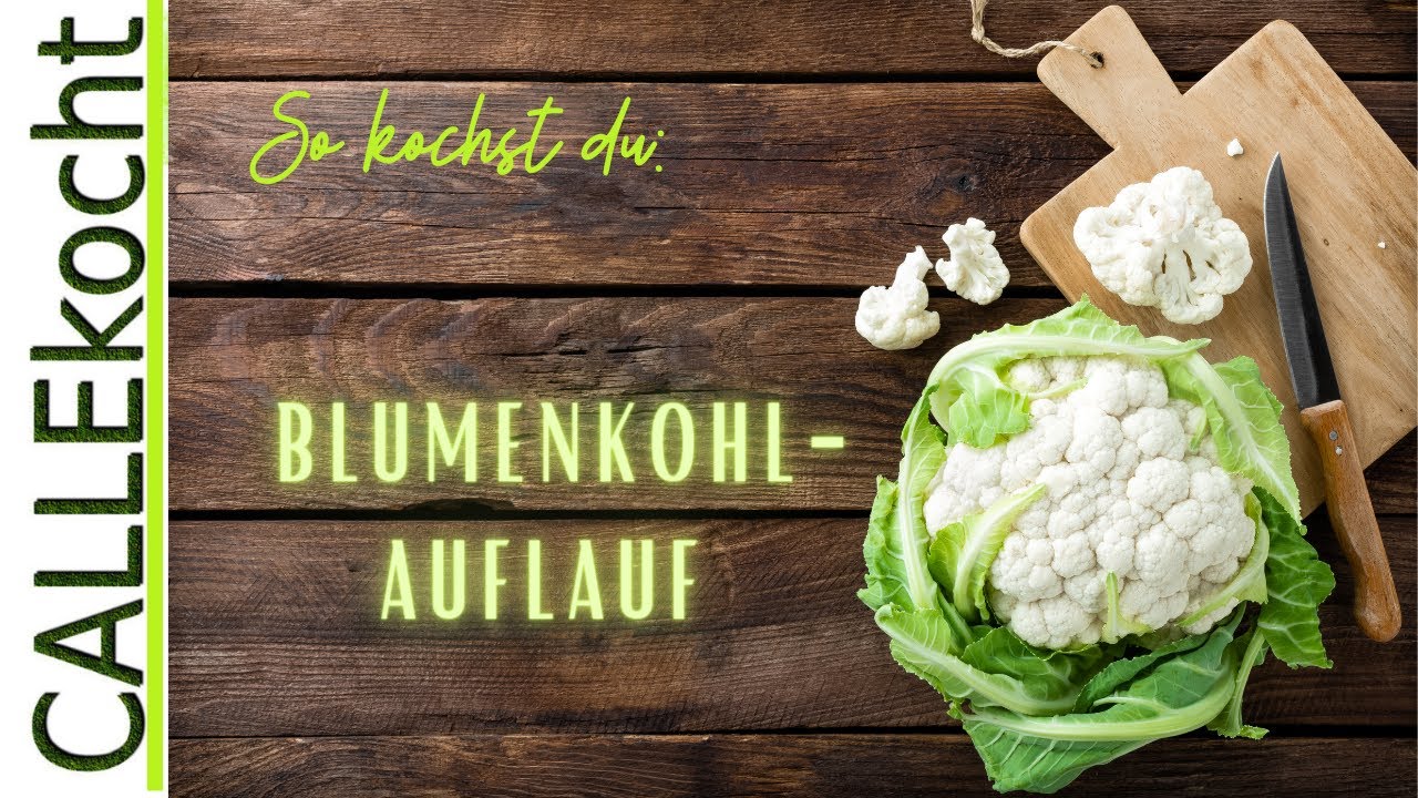 Blumenkohl Auflauf mit Käse und Schinken überbacken. Omas Rezept