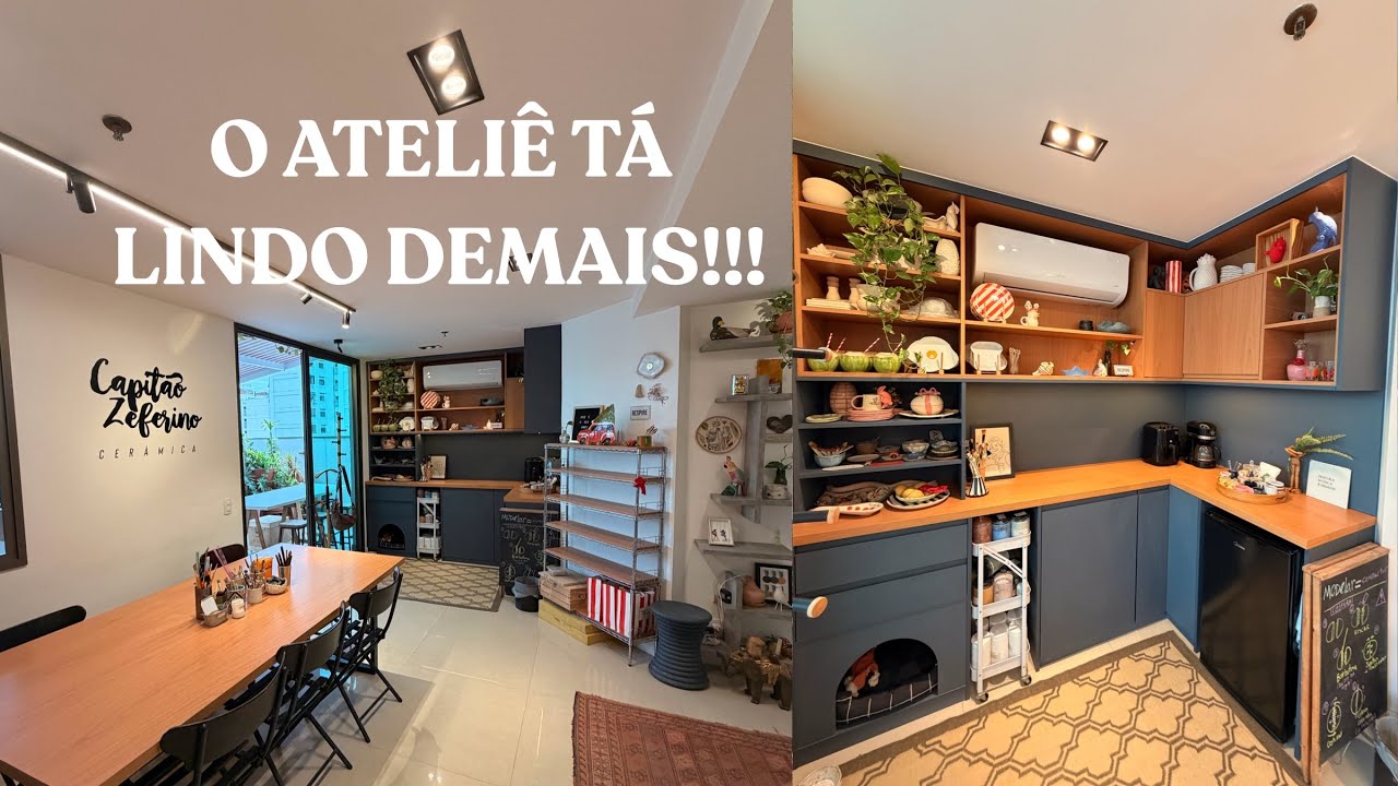 O ATELIÊ DE CERÂMICA TÁ INCRÍVEL | MOSTRAMOS COM DETALHES A MARCENARIA | O LAVABO TB MUDOU! VLOG 