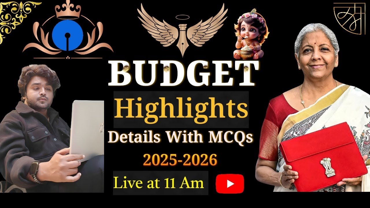 🔥 Union Budget Highlights 2025 |Details With MCQs For SBI Clerk Mains&SBI PO Mains With Aparchit Sir