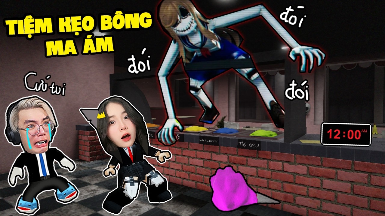 SAMMY VÀ PHONG CẬN MỞ TIỆM KẸO BÔNG VÀO LÚC 12H ĐÊM TRONG ROBLOX