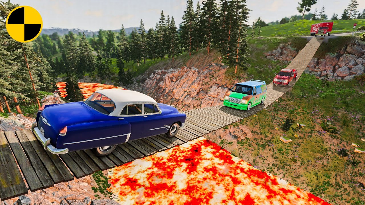 Cars vs Suspension Bridge - BeamNG Drive (evo crash)