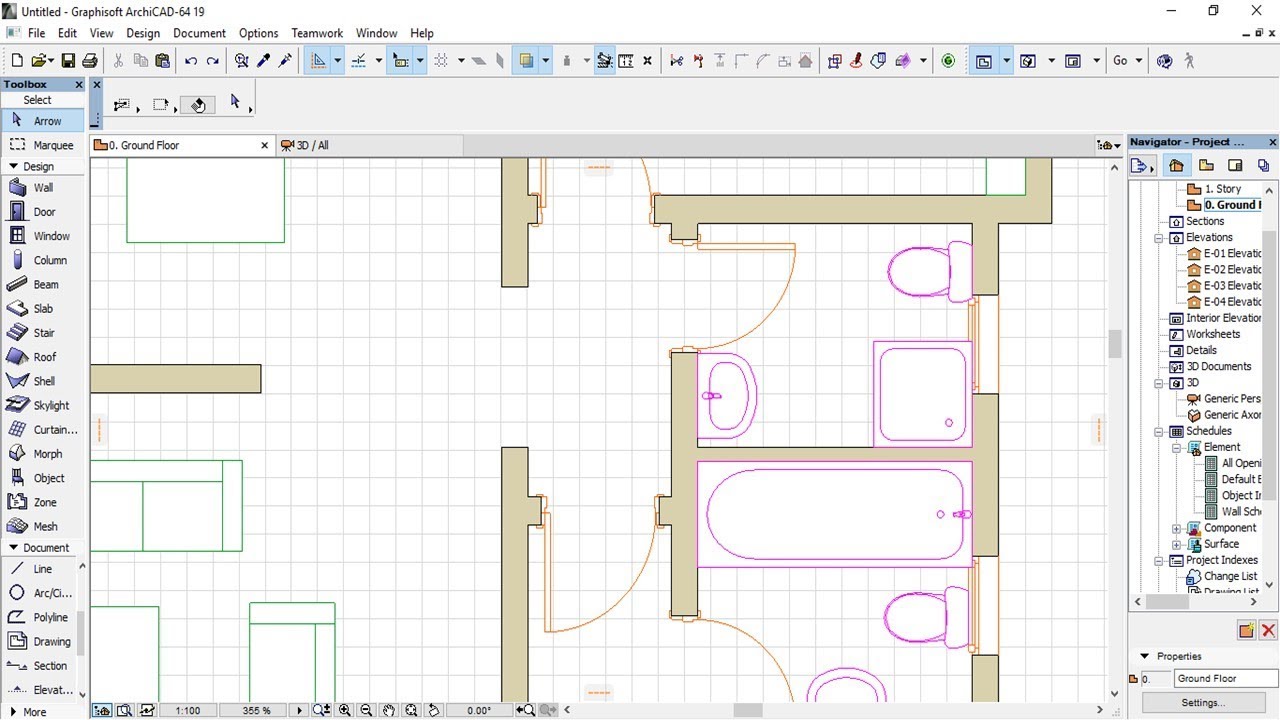 Archicad ikinyarwanda - Part 2 : Uko washushanya Inkuta