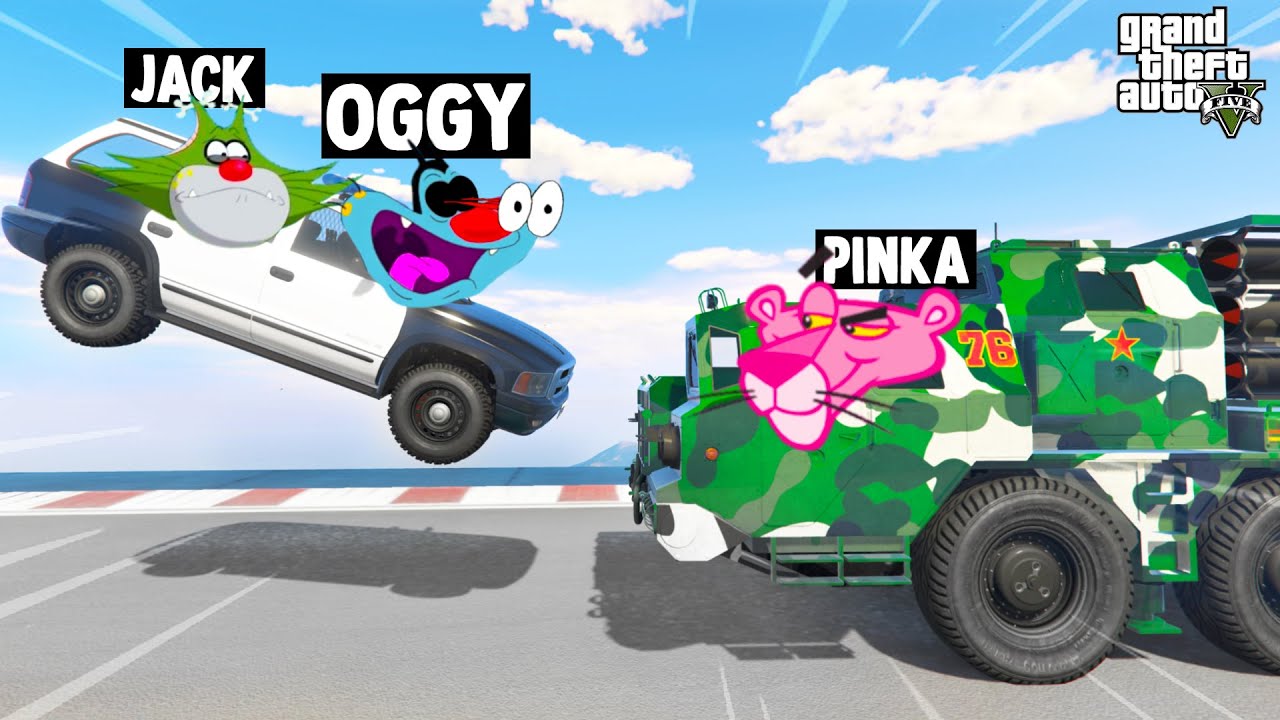 OGGY JACK And PINKA DOING TRY NOT TO FALL IN NEW FACE TO FACE CHALLENGE (GTA 5 Funny Moments)