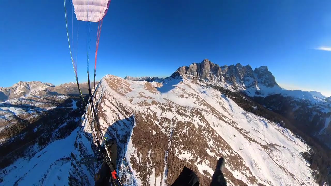 Winter Paragliding - Soaring in the Dolomites