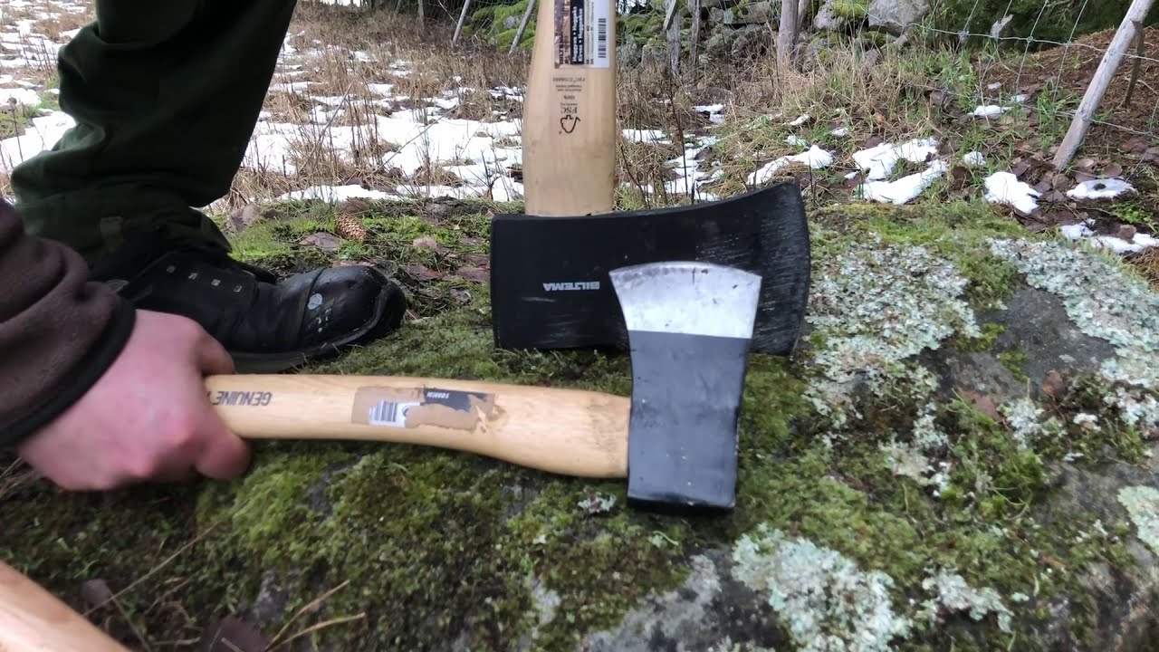 Test Yxor Byggmax, Biltema Clas Ohlson - vilken yxa är prisvärd? - test i skogen