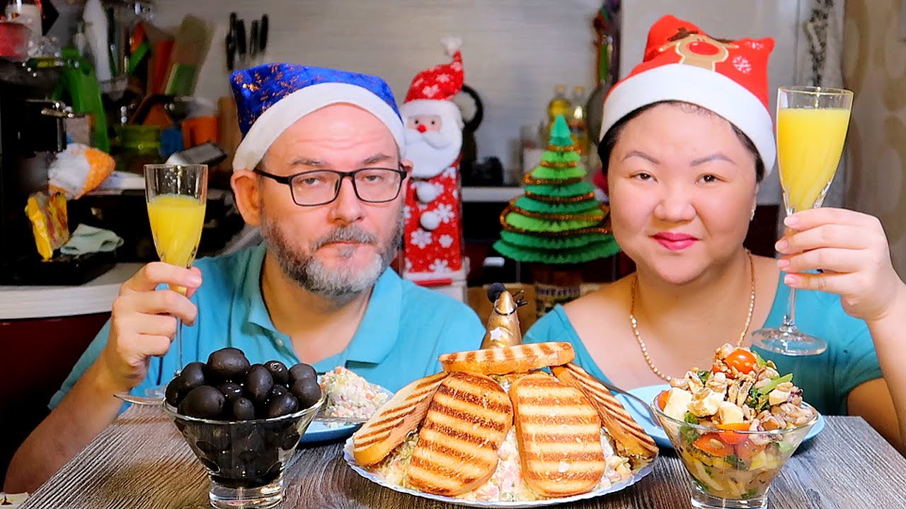Мукбанг Салат Оливье / Когда ешь и ничего не чувствуешь / Mukbang Olivier Salad