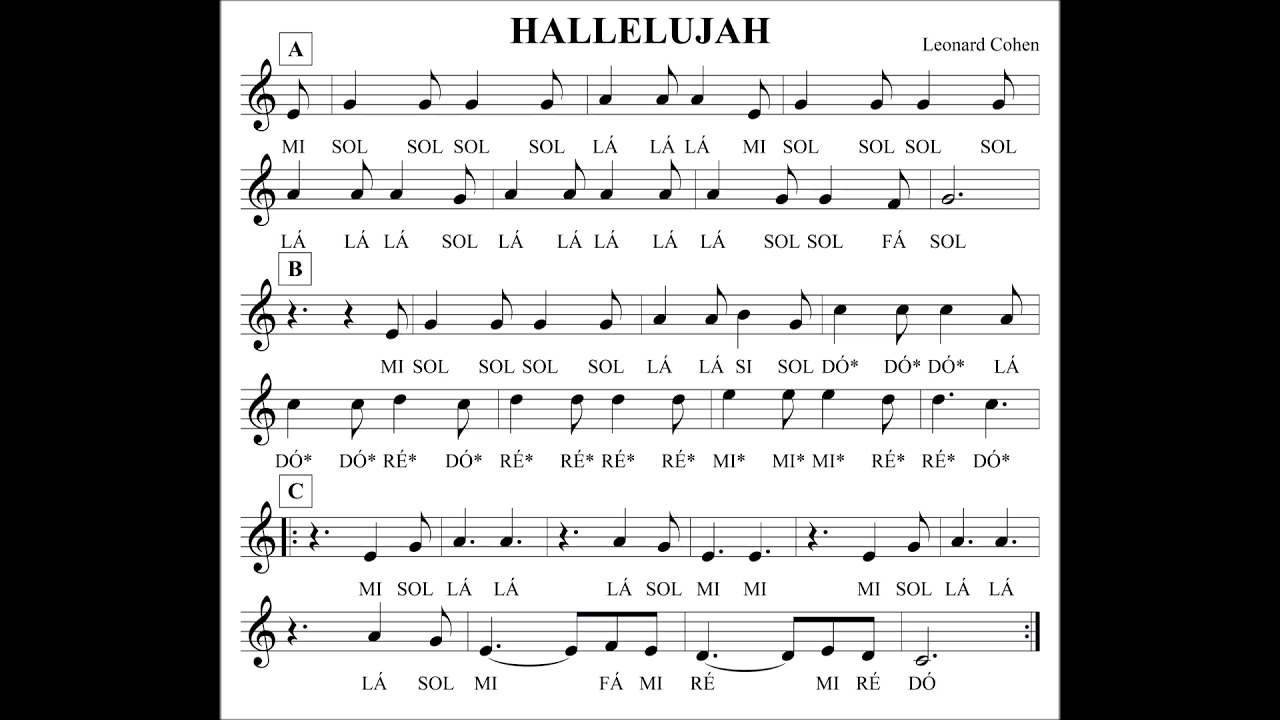 Hallelujah - FLAUTA DOCE