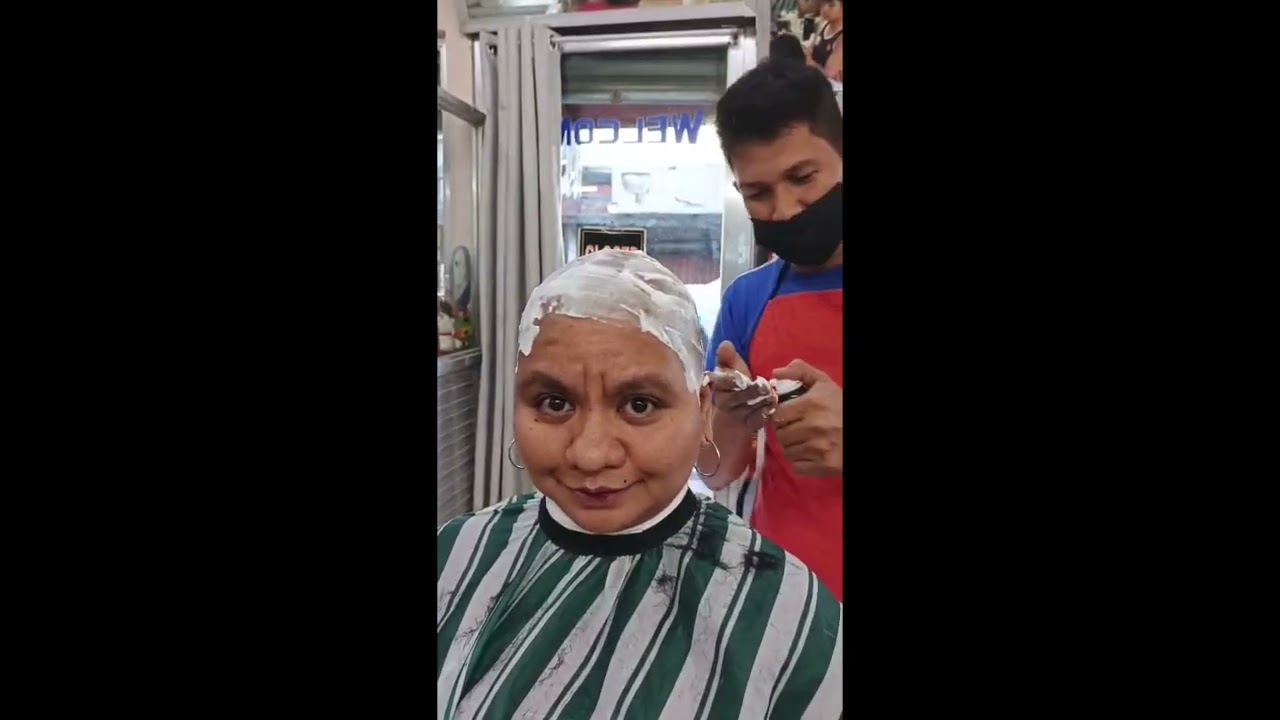 Woman goes razor bald