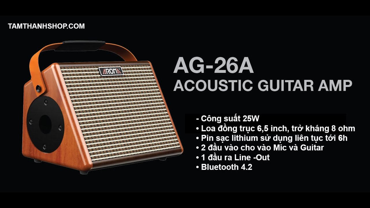 Đập hộp ampli acoustic Aroma AG26A giá rẻ có bluetooth