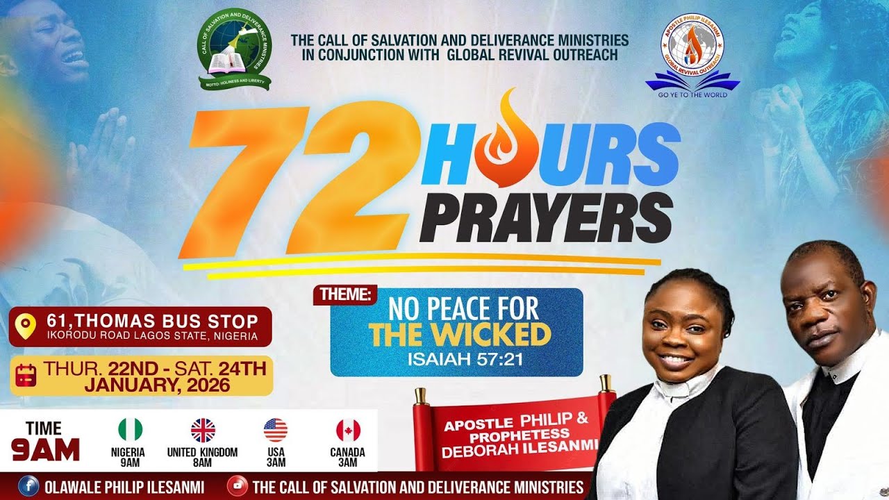 72 HOURS PRAYER WITH AP0STLE PHILIP ILESANMI