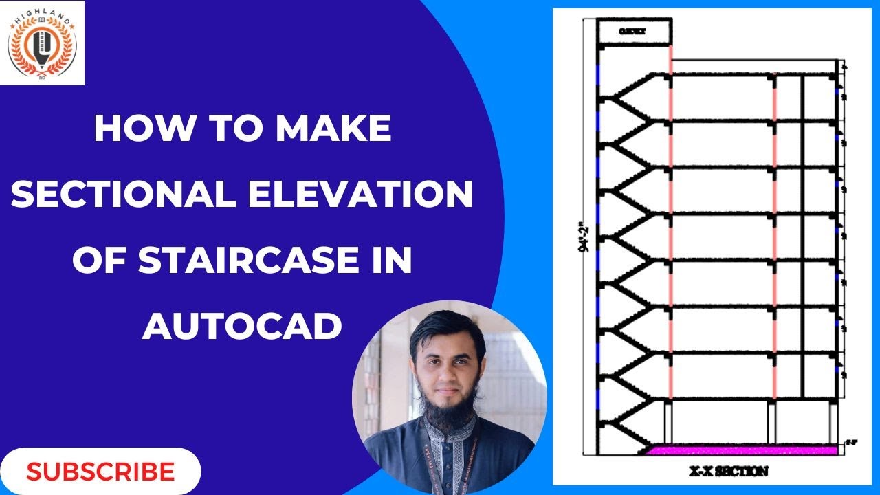 How to Make Sectional Elevation Of Staircase in AutoCAD