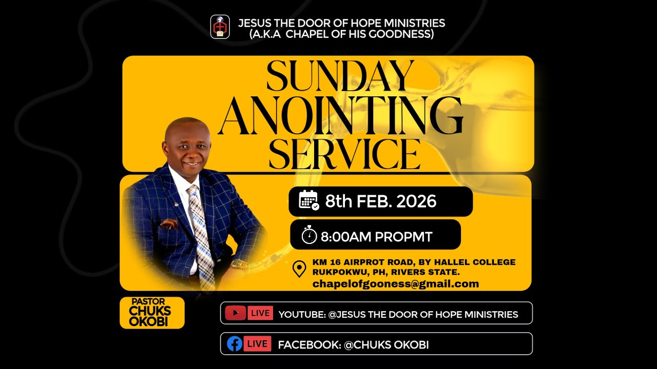 SUNDAY ANOINTING SERVICE || 8TH FEBRUARY, 2026
