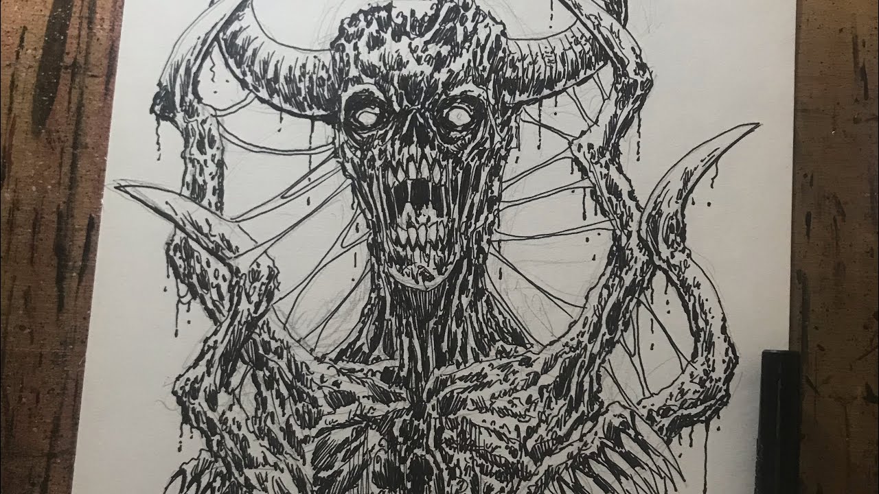 Draw a Death Metal Art Style T-Shirt Concept Design