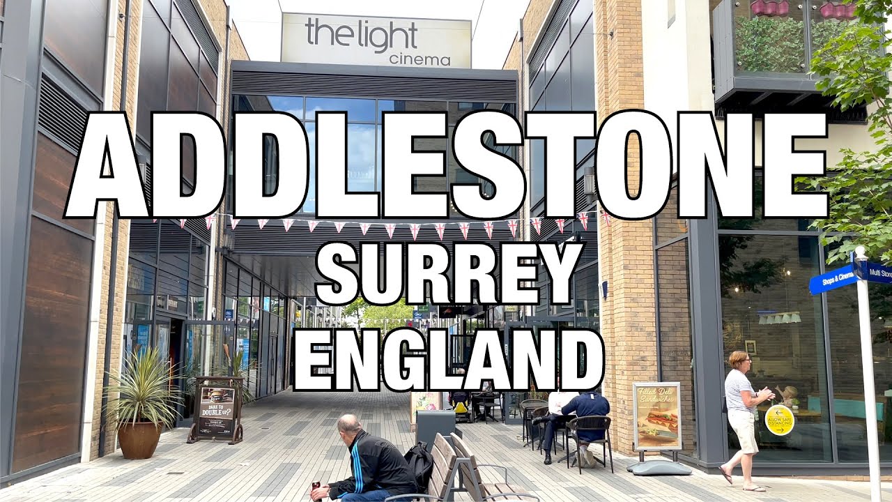 Addlestone Street View, Surrey, UK, England 🇬🇧, 2022 4K HDR