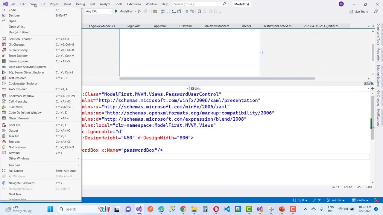 Fix: A Binding cannot be set on the 'PasswordBox'. A Binding can only be set on a DependencyProper