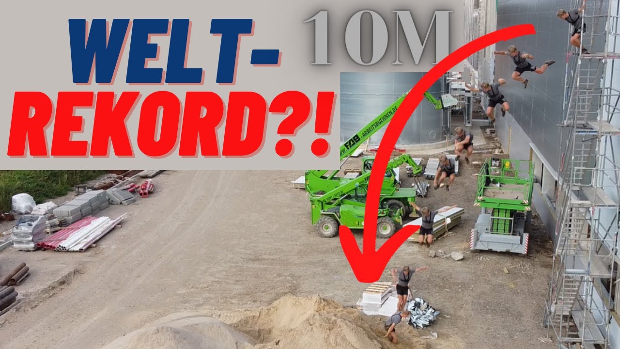 Rekordsprung aus 10 Metern in den Sandhaufen?! | Parkour/Trampolin Vlog