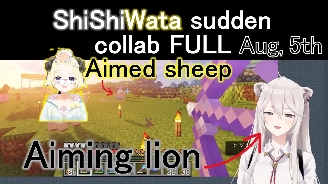 【ShishiWata】Sudden Minecraft collab full【Eng sub/Hololive clip】