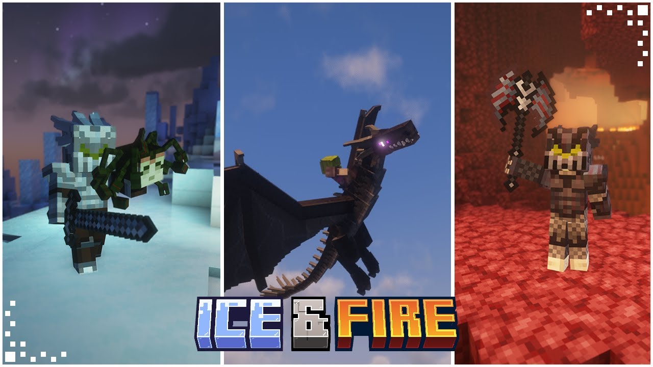 Ice & Fire (Minecraft Mod Showcase) | Mythical Creatures, Dragons & Weapons | Forge 1.20/1.19