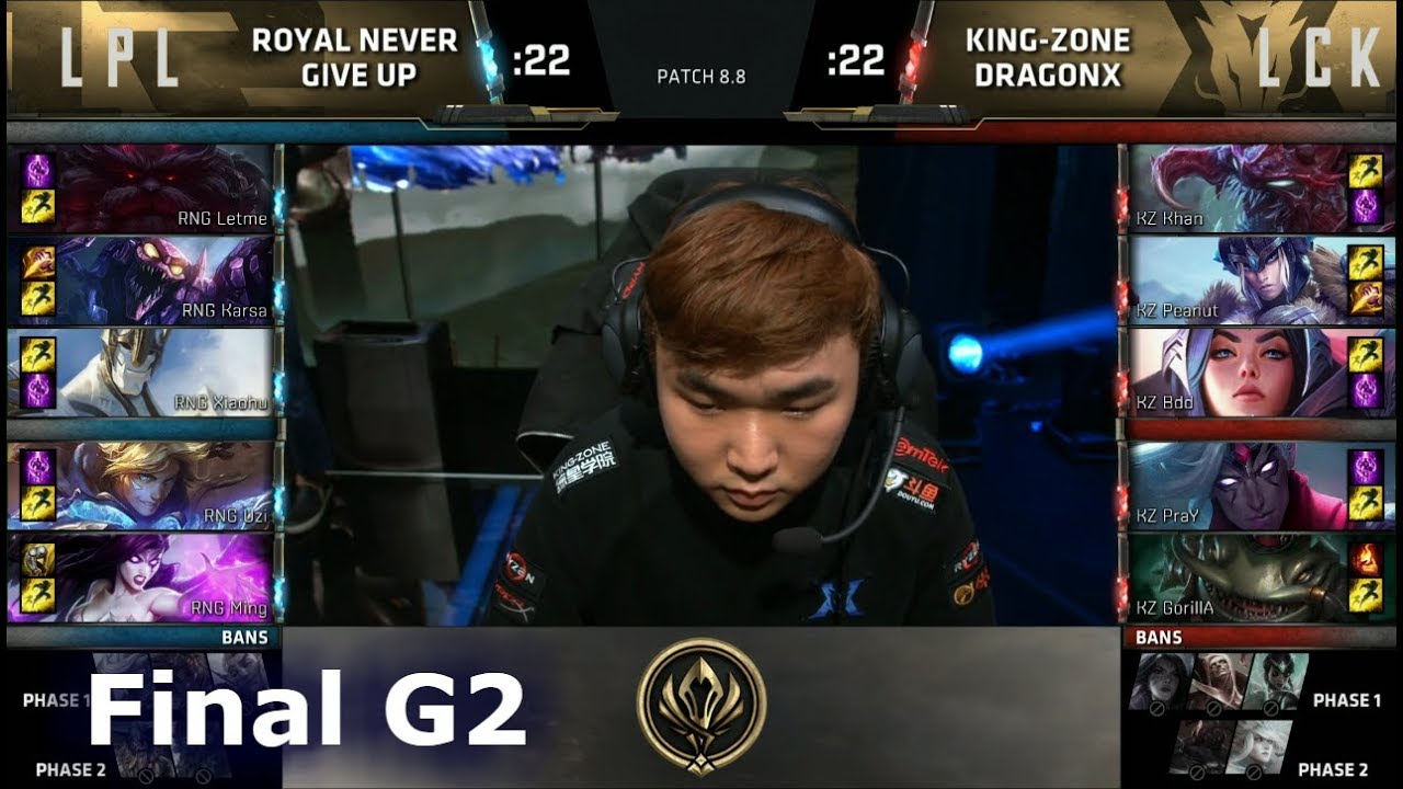 Royal Never Give Up vs Kingzone DragonX | Game 2 Grand Finals LoL MSI 2018 | RNG vs KZ G2