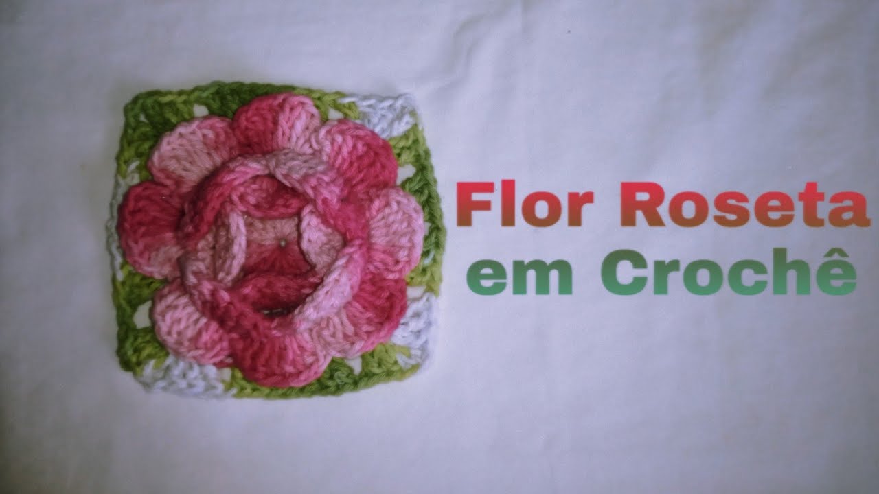 Flor roseta em artesanato de crochê