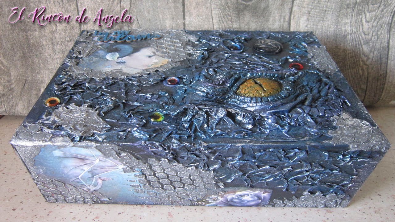 Caja decorada con mix media y papel de scrap- Reciclaje creativo Diy
