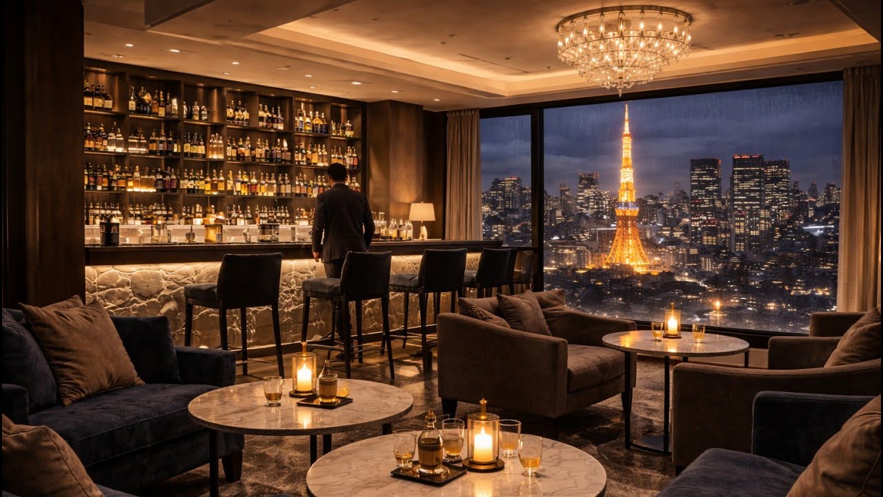 Tokyo After Hours – A Quiet Hotel Lounge Looking Out Over Tokyo at Night | Chill