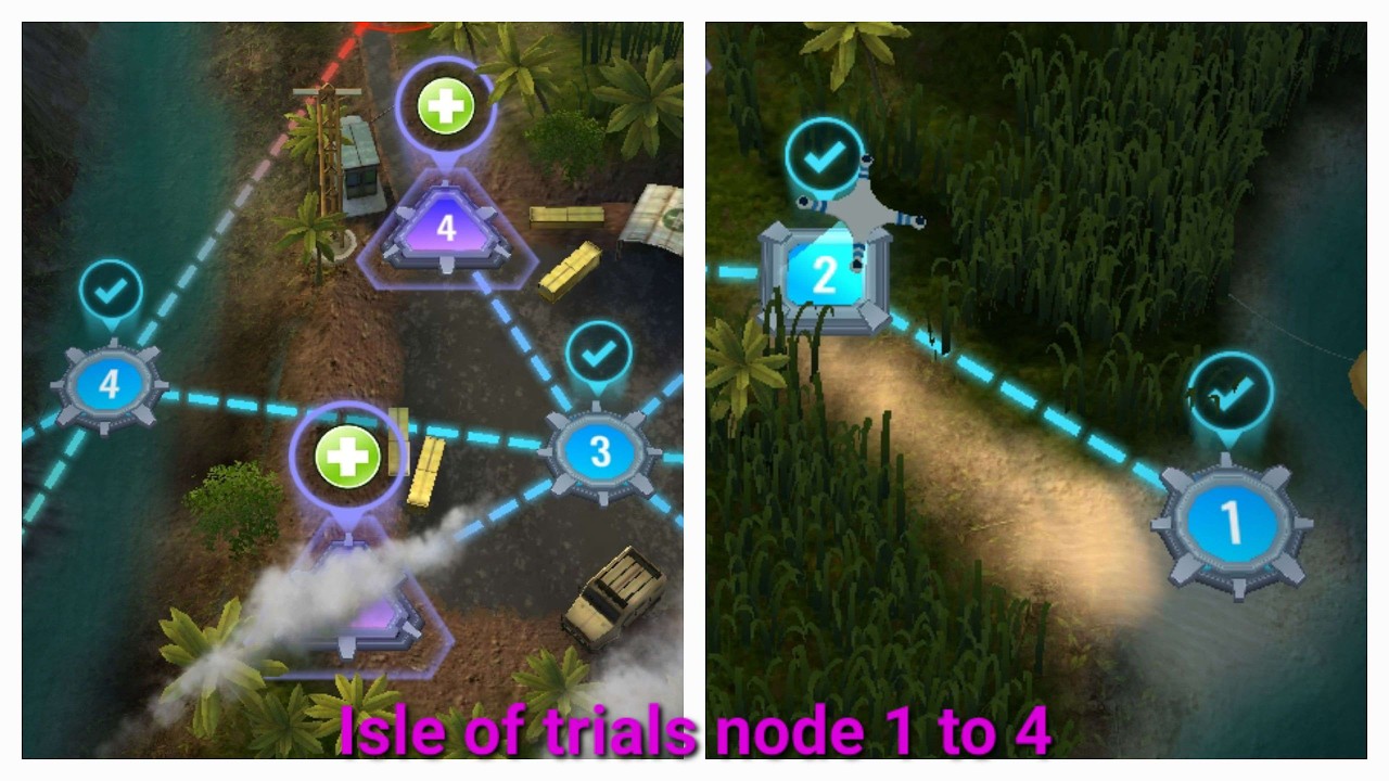 Isle of trials Season 3.2 Walkthrough part 1 node 1 to 4 | Jurassic World Alive