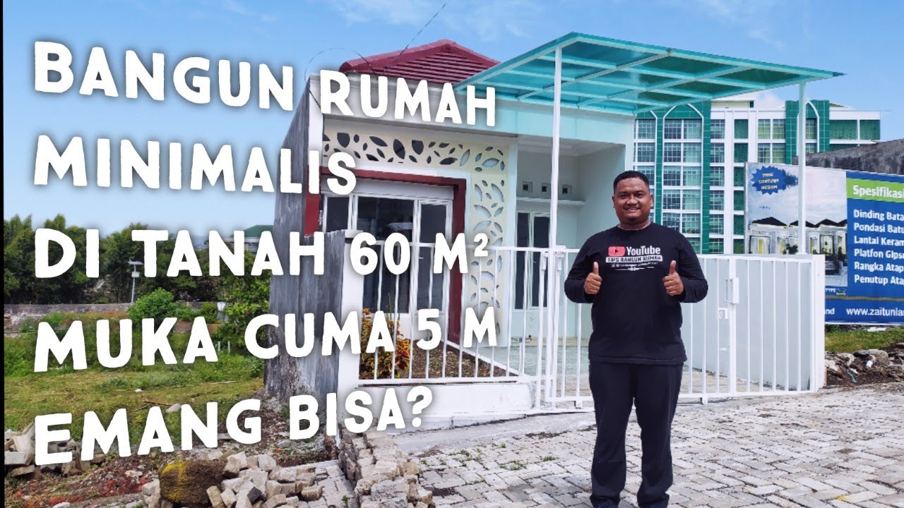 Inspirasi Rumah Tanah 60 m2 Lebar muka 5 meter lengkap dengan Denah Rumah
