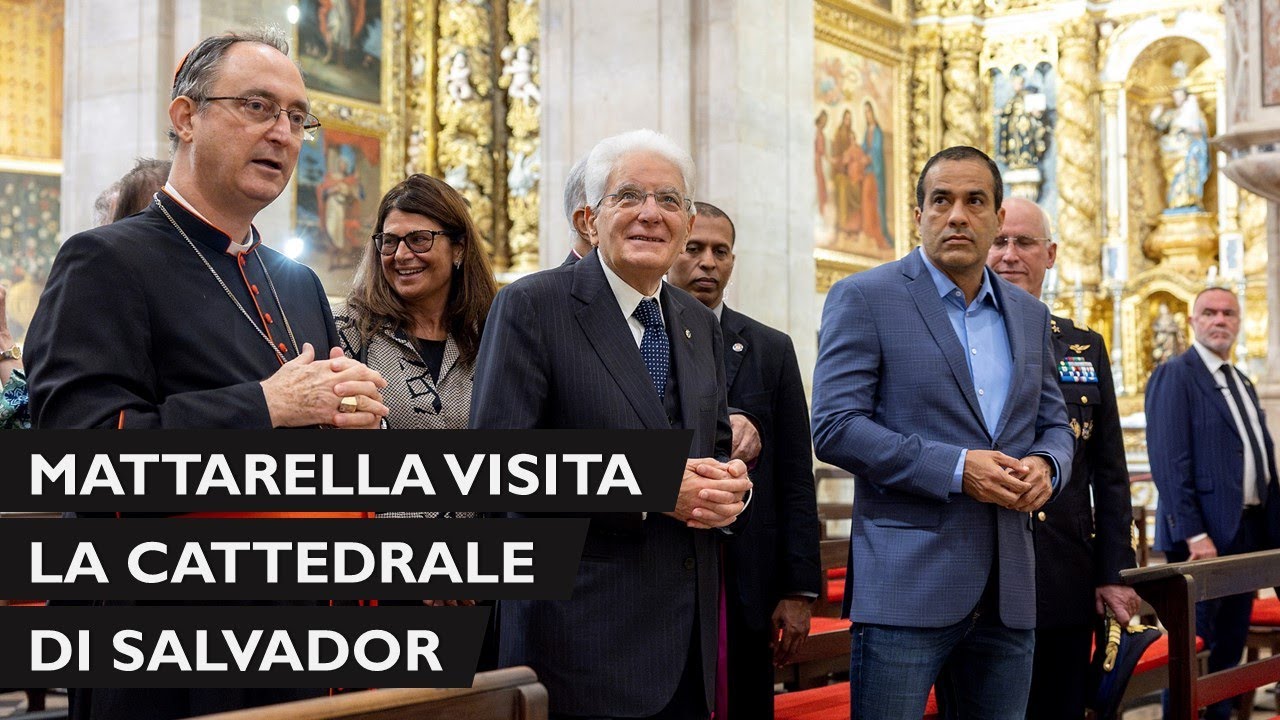 Mattarella visita la Cattedrale di Salvador